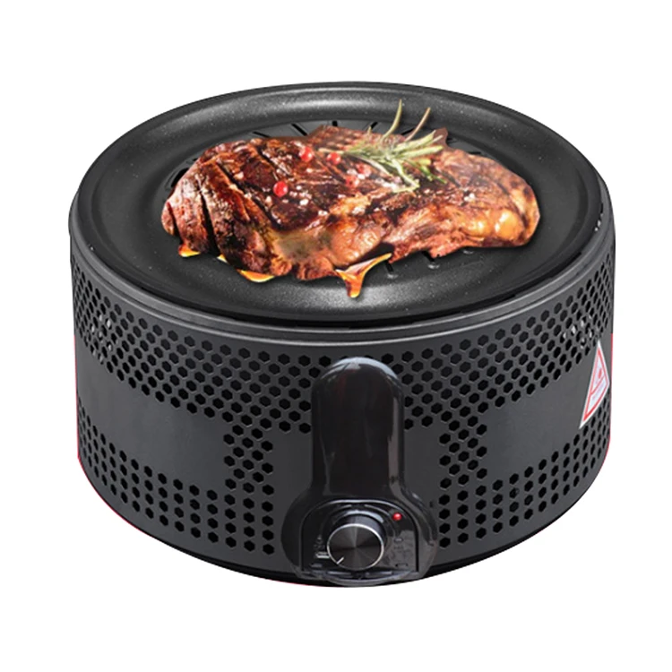 Round Shape Two Layers Mini Portable Charcoal Barbecue Grill Smokeless Charcoal Grill Korean BBQ Grill Smokeless