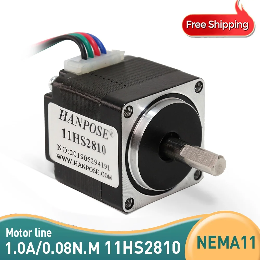 

Гибридный шаговый двигатель 11HS2810 Nema11, 28x28x28 мм, двухфазный, 4 провода, 1,8 градусов, для нового фрезерного станка с ЧПУ, 10 шт.