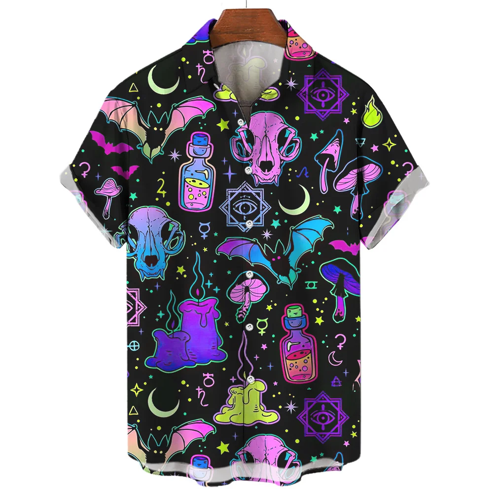 

Devil Horror 3d Print Hawaiian Shirt Man Breathable Men'S Shirts Summer Shirt For Men Hip Pop Male Clothes Retro Short Sleeve
