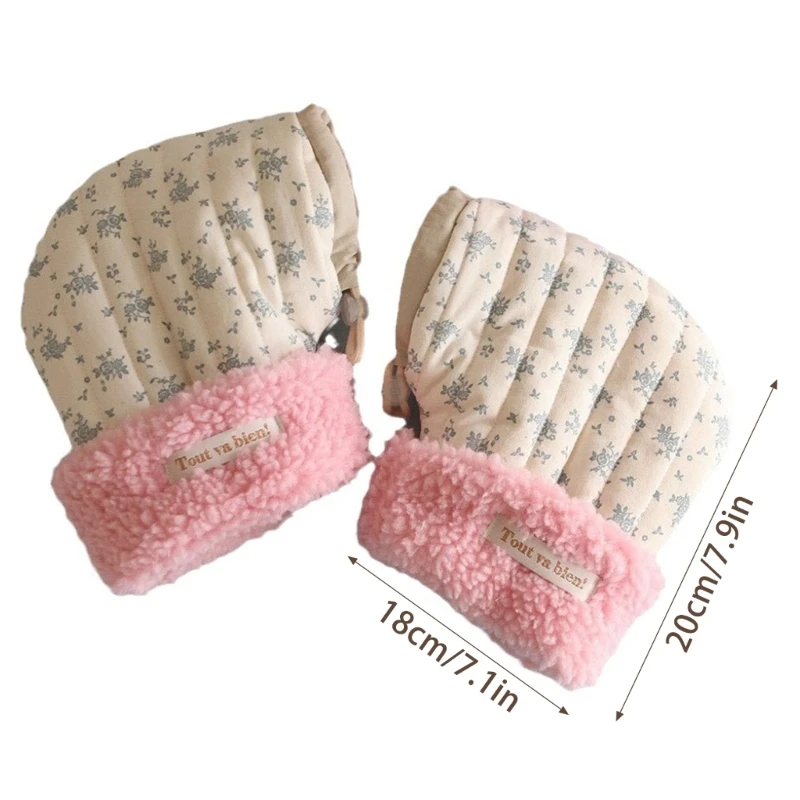 Kids Winter Gloves Fleece Lined Cartoon Printed Handlebar Muffs Scooter Bikes