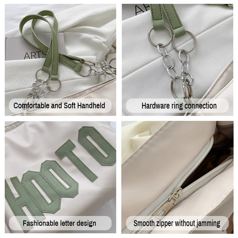 Soft Leather Large Capacity Tote Bag Designer Style Retro Single Shoulder Underarm Bag Leisure Minimalist Letter Handbag Woman