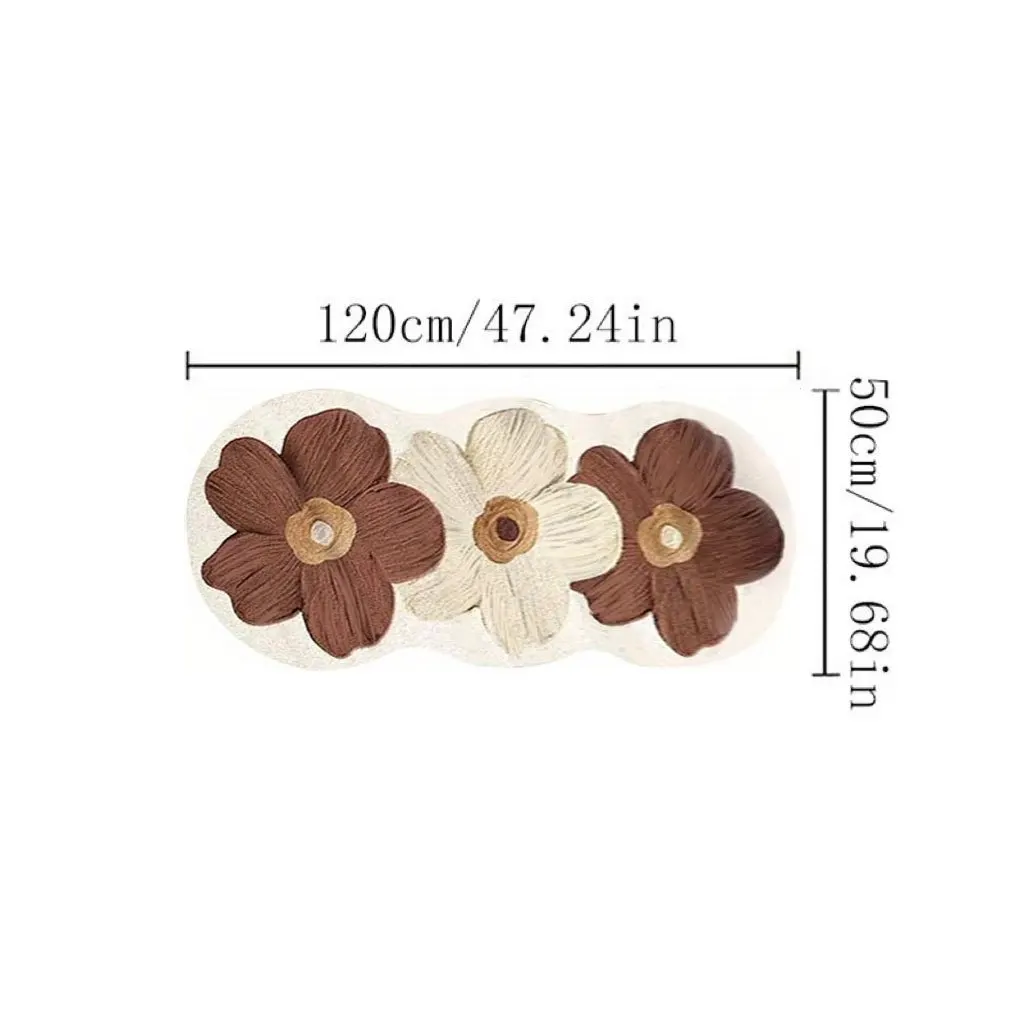 Flower Floor Mat Plush Flower Area Mat Living Room Decorative Carpet Anti Slip Floor Mat Suitable for Corridors and Living Rooms