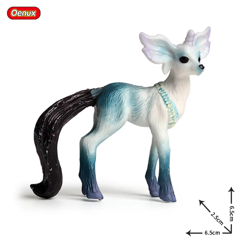 Oenux Lovely Mythical Elves Fairy Tale Animals Model Action Figures Original Elf Fly Horse Figurines PVC Collection Toy For Kids