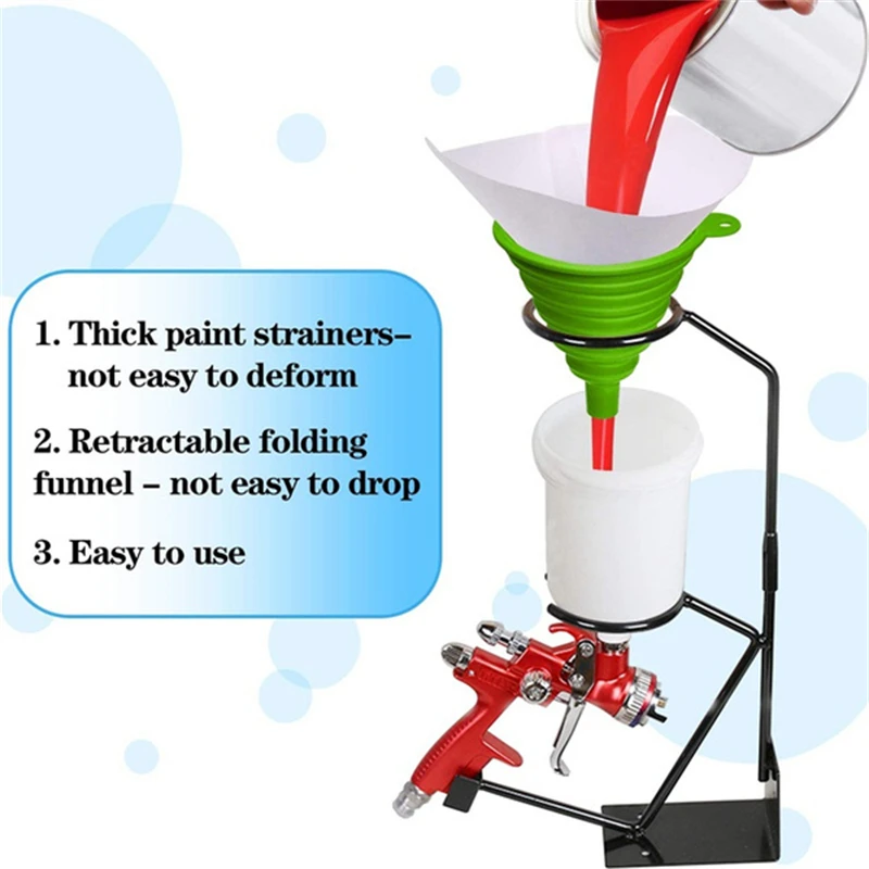 Automotive Arts Crafts Painting Paint Strainer 100 Micron Fine Mesh Paper Paint Filter Cone Fine Nylon Mesh Funnel Hooks paint filter paper filter