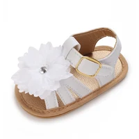 0-18M Baby Summer New Girl Sandals Flower Decoration Anti slip Rubber Soft Sole Flat Shoes First Walking Shoe 5