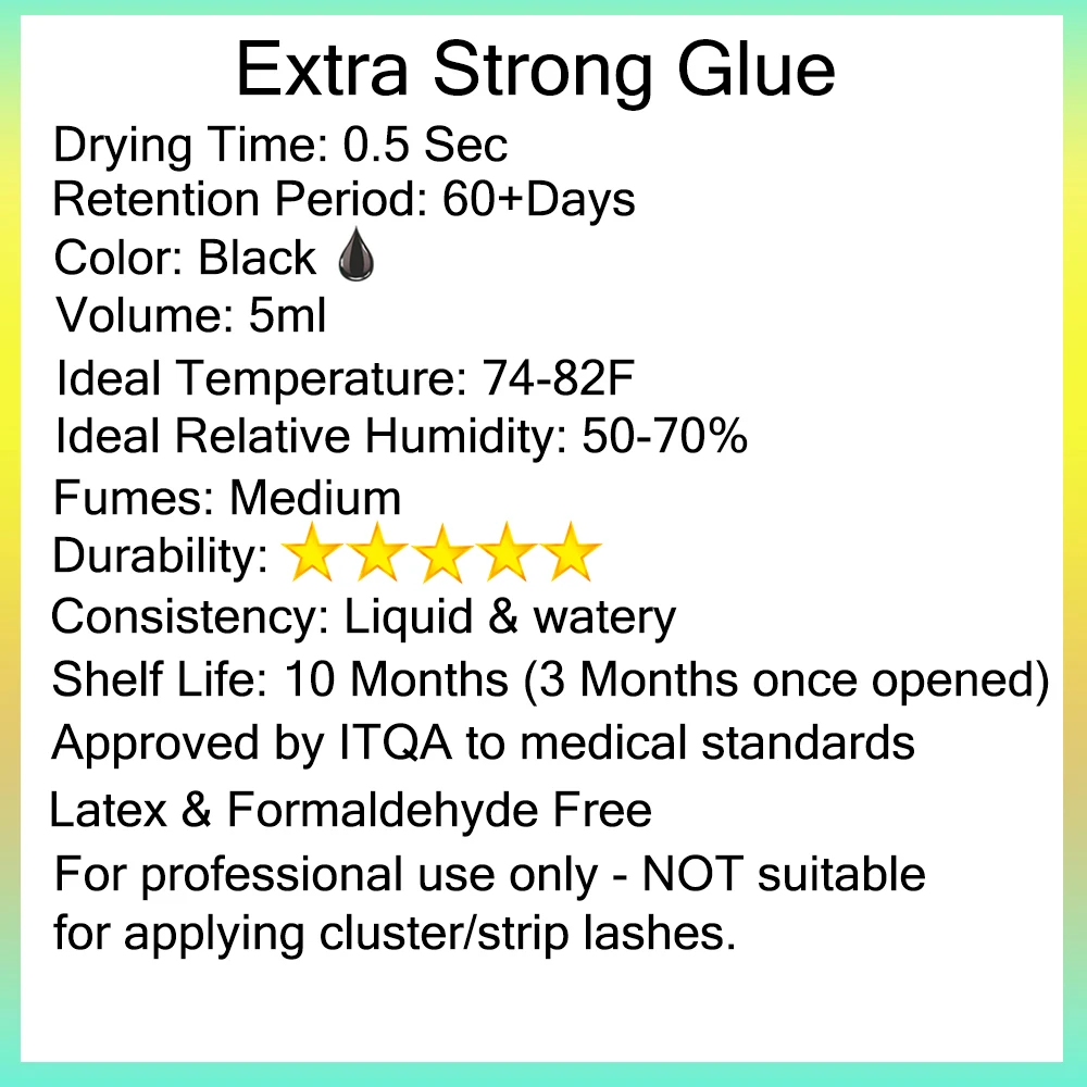 KODIES GEL Super Strong Lash Glue for Eyelash Extension Supplies Lashes Lift Glue Adhesive 5ML 0.5 Sec Fast Dry Long Retention 4