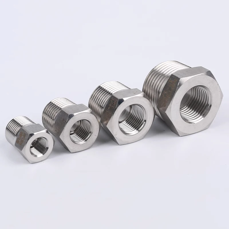 M8 M10 M14 M16 M18 BSP Metric Male To Female Thread 304 Stainless Steel Bushing Pipe Fitting Connector Coupler