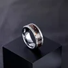 Somen 8mm Tungsten Wedding Rings For Men Dinosaur Bone Metal Slag Inlaid Hammered Edge Engagement Men's ring Fashion Jewelry 2