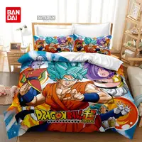Parure de lit Dragon Ball, dessin animé japonais, housse de couette, Goku, taie d'oreiller, Double, Queen, King Size, Textile de maison pour chambre d'enfants 1