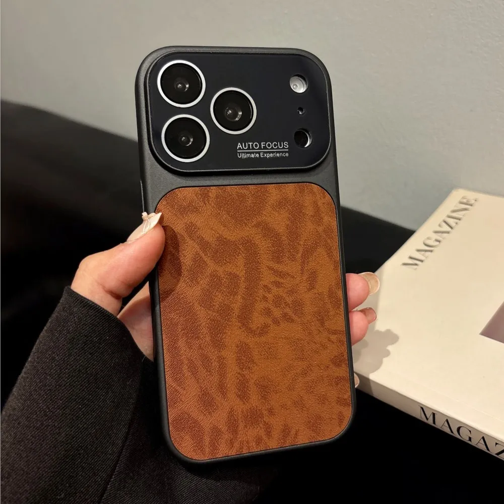 Leopard Print Matte Shockproof Phone Case with Camera Protection