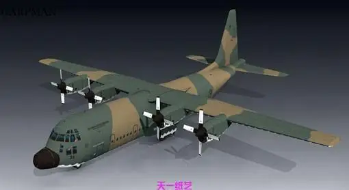 3D Paper Model Aircraft Origami Toy Hercules Transport Machine Student DIY Puzzle Craft Class