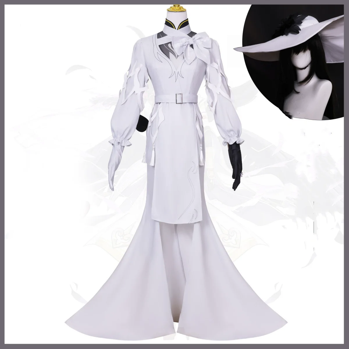 Fantasy White Dress Hat Cosplay Costume