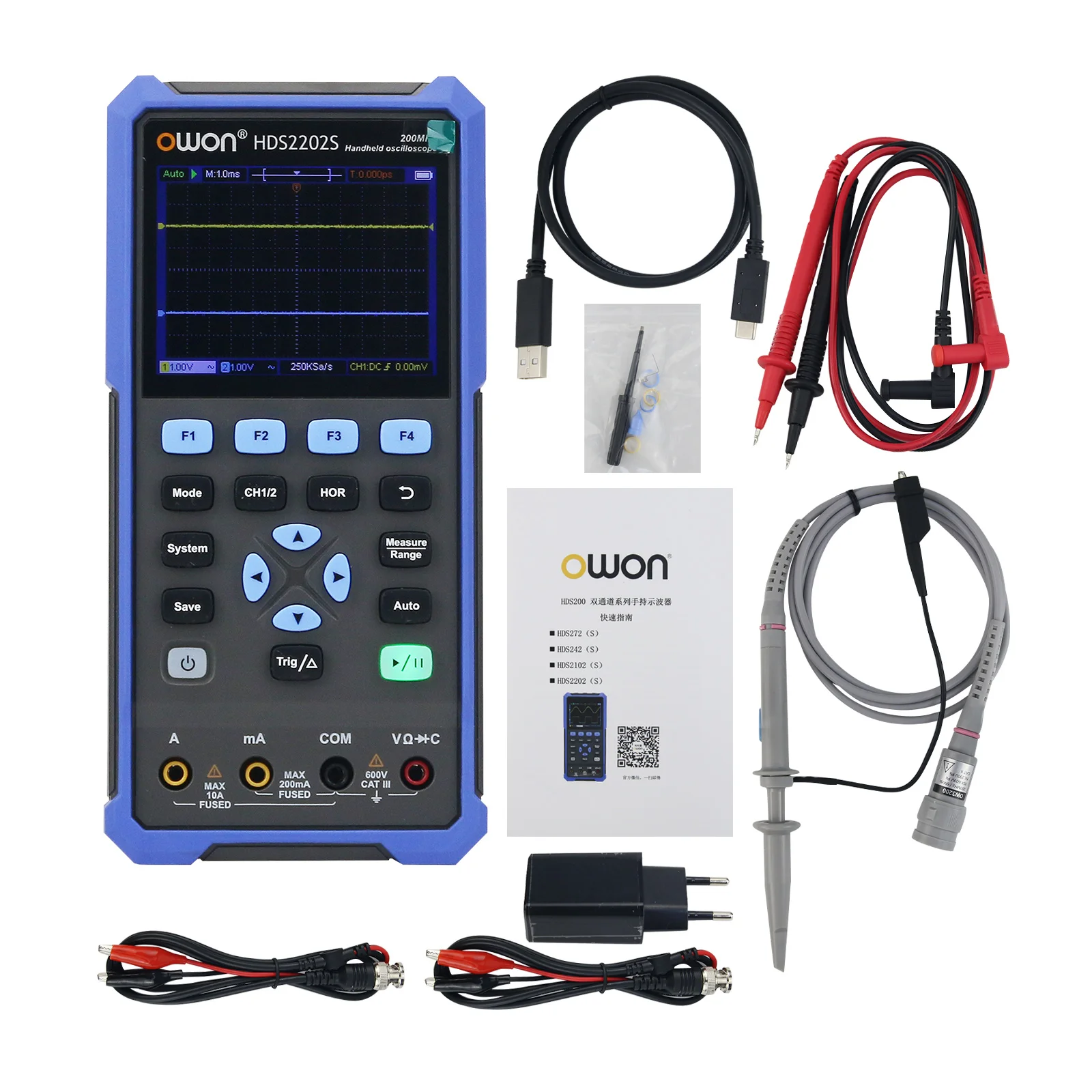 

HDS2202 Two Channel Digital Oscilloscope for OWON HDS200 Series High Performance Handled Digital Oscilloscope