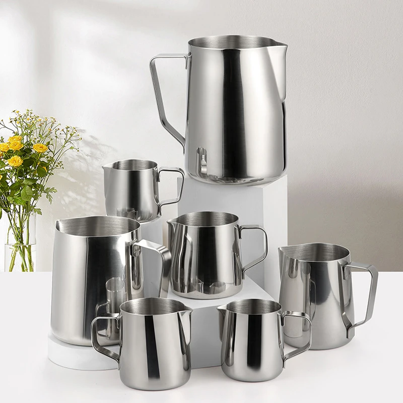 New Stainless Steel Milk Jug,Milk Jug For Coffee Machine,Espresso Coffee  Cup Mug With Measurement,Milk Pitcher Jug,Latte Art - AliExpress