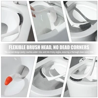 ชุดแปรงขัดห้องน้ำรูปหงส์พร้อมที่วาง แปรงทำความสะอาดห้องน้ำด้ามยาว ใช้งานง่าย อุปกรณ์ทำความสะอาดโถสุขภัณฑ์ 4