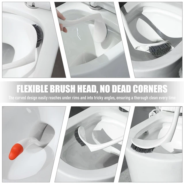 ชุดแปรงขัดห้องน้ำรูปหงส์พร้อมที่วาง แปรงทำความสะอาดห้องน้ำด้ามยาว ใช้งานง่าย อุปกรณ์ทำความสะอาดโถสุขภัณฑ์ 4