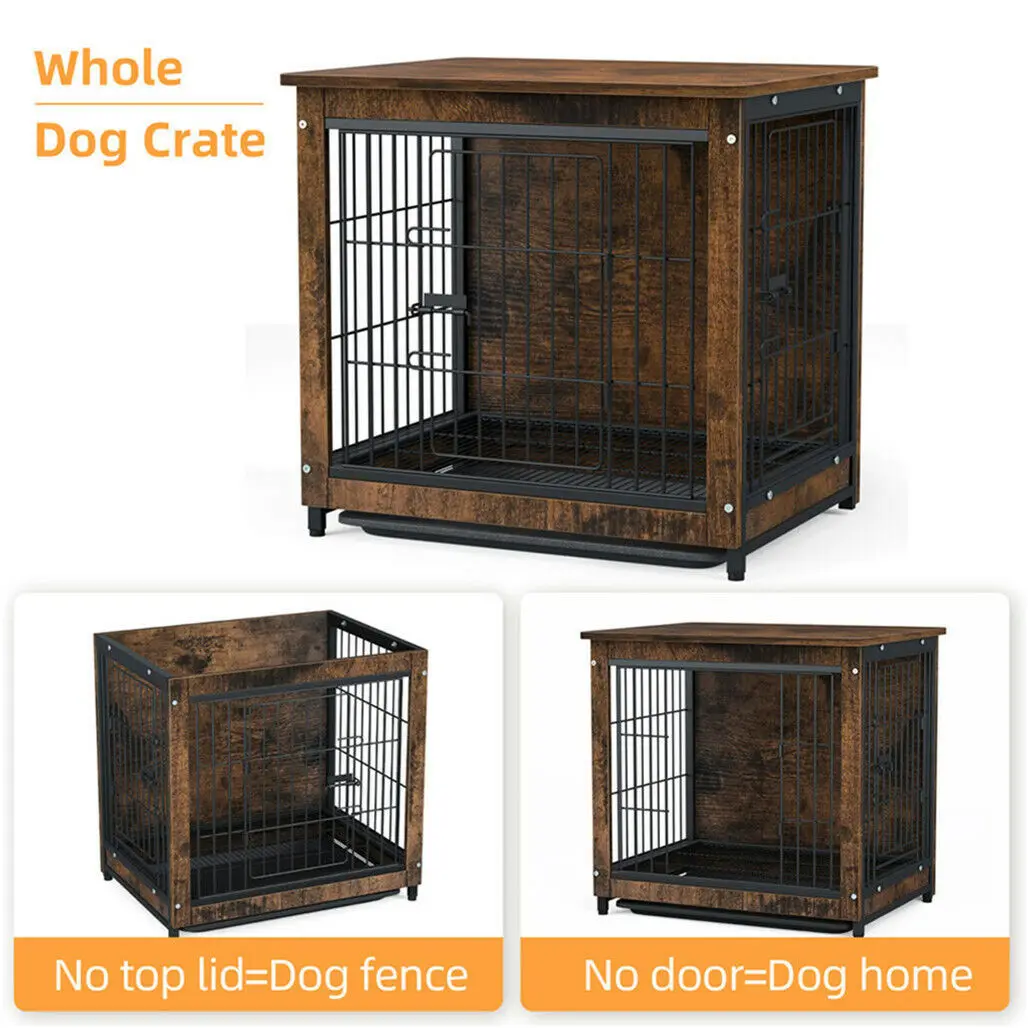 BingoPaw-jaula de madera para perros con puertas dobles, bandeja extraíble,  casa de jaula para mascotas, Corralito, muebles, perrera, mesa lateral -  AliExpress