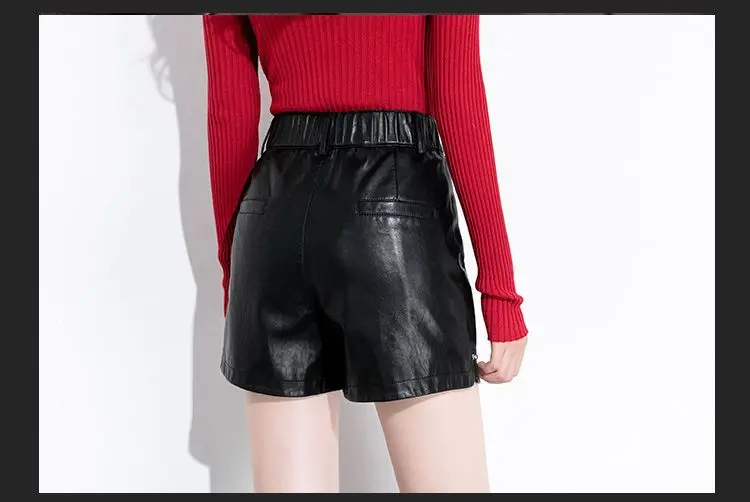 solid-color-faux-leather-shorts-women-pants-fashion-zipper-fly-2024-new-winter-outdoor--t779