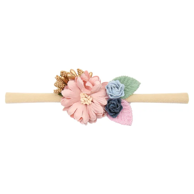 Pearl Lace Artificial Flower Headband Newborn Headband for Baby Girl Handmade Hairband Hair Accessories резинки для волос детям 9