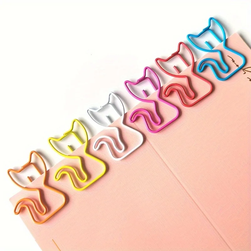 7 Colors Cat Styling Paper Clips 20 Pack-Fun Metal for School and Home office supplies Paper Clips