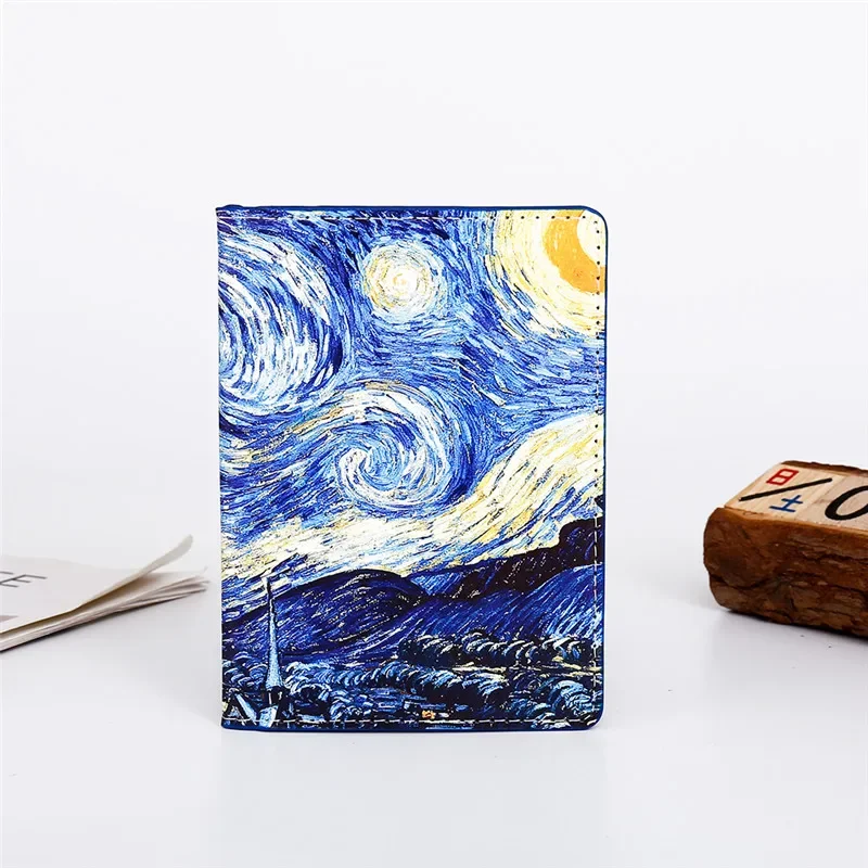 

Starry Sky Passport Cover Women Men Pu Leather Travel Wallet Landscape Passport Holder High Quatity Case for Passports