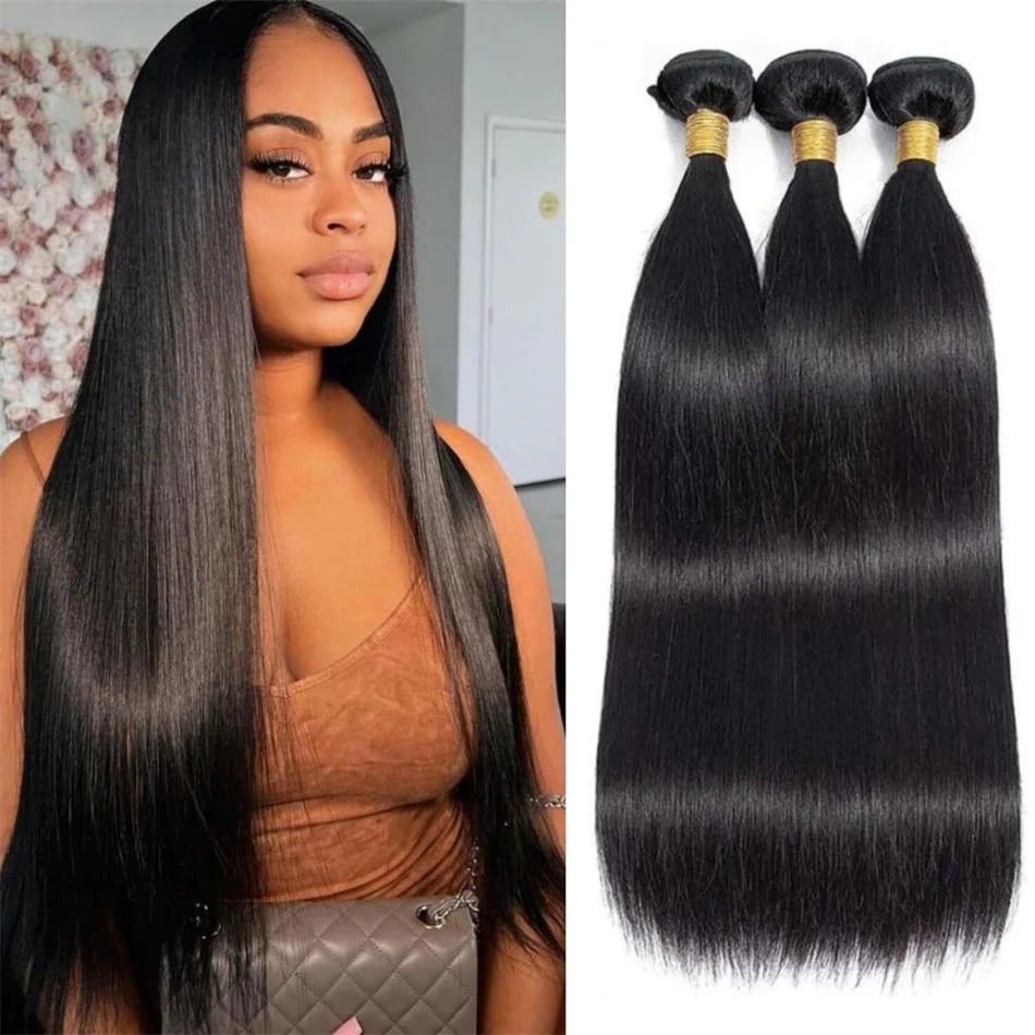 8-32 Inch Human Hair Bundles Brazilian Hair Weave Bundles Straight Human 32 Inch Extensions