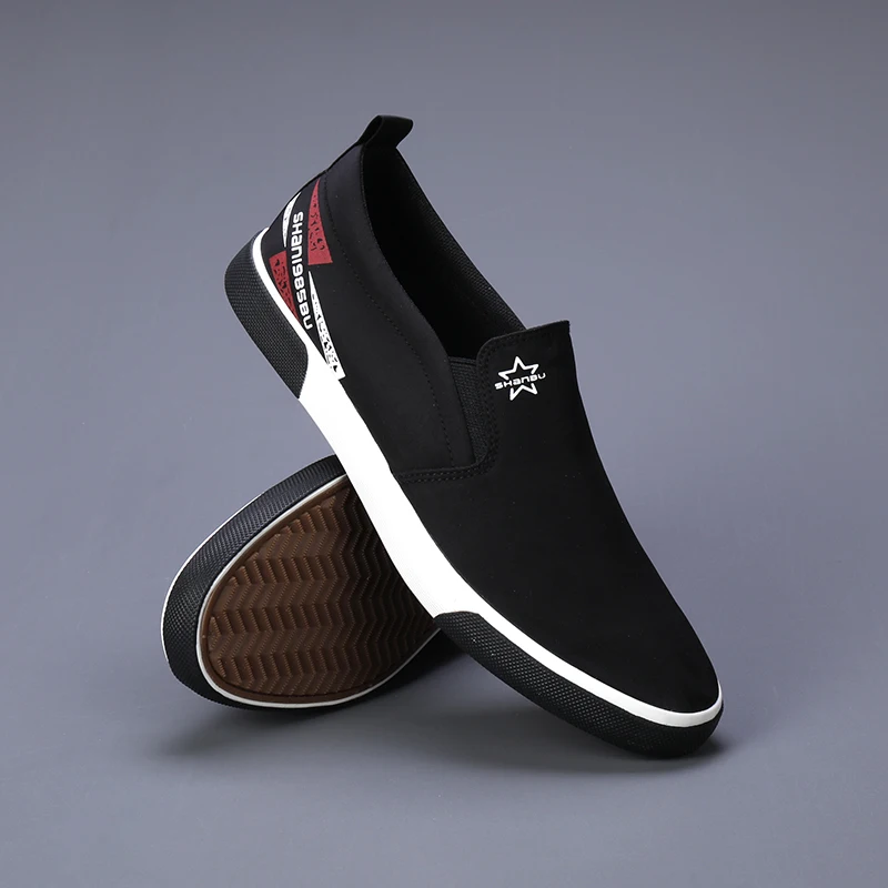 Spring Flat Black Espadrilles Shoes Men Low Cut Slip-on Mens Vulcanizad Shoes Breathable Skateboard Sneakers Male zapatos hombre