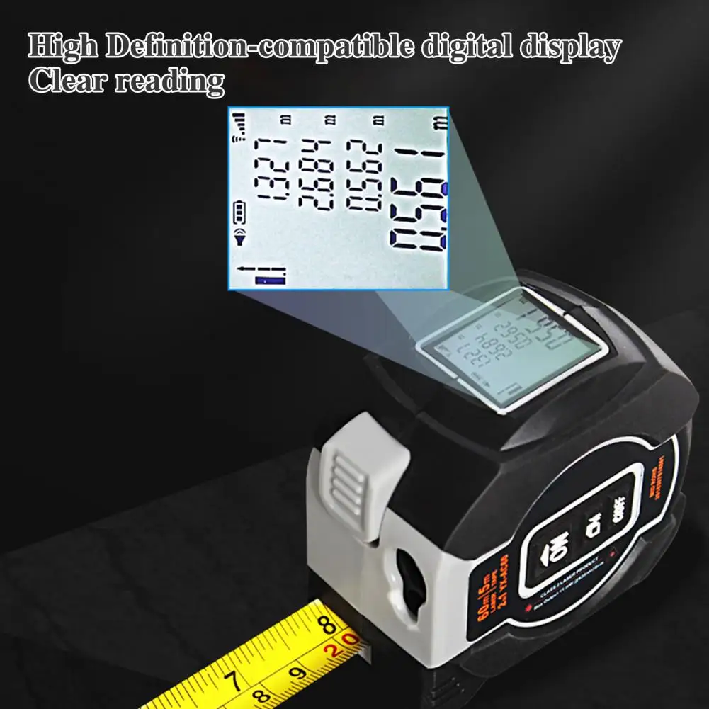Distance Measuring Tape Led Digital Display Multifunctional Measuring Ruler High Accuracy Rechargeable Tape for Precision