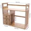 NEW Bamboo Desk Bookshelf Small Expandable Desktop Organizer Table Top Bookcase 2