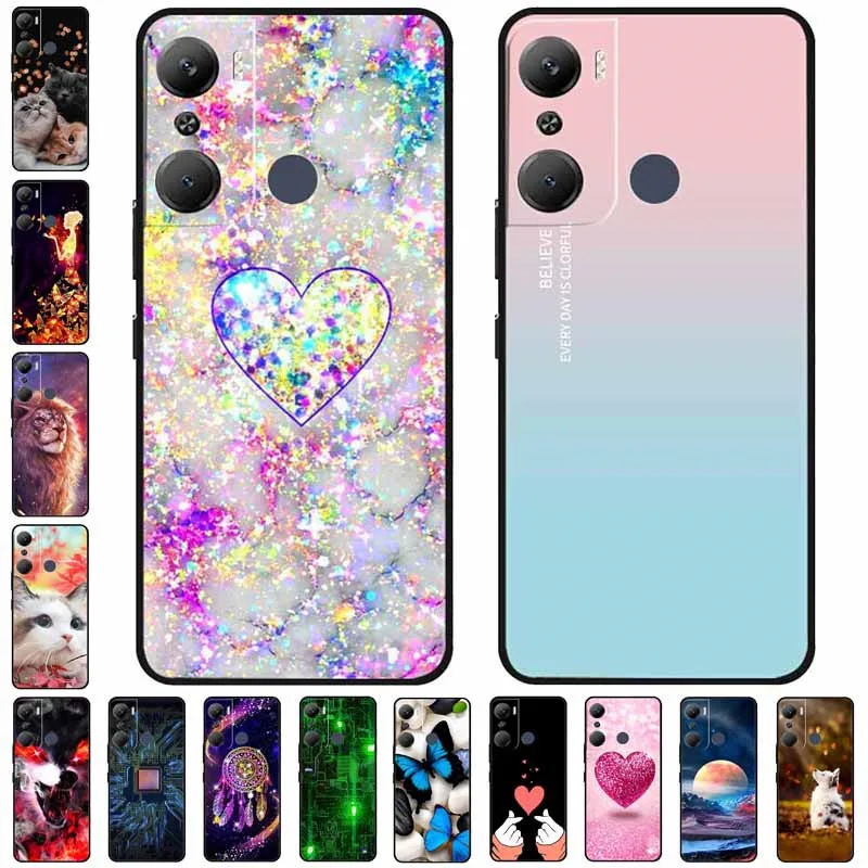 TienJueShi Nero Premium Retro Stand Portafoglio TPU Silicone Caso per Infinix Hot 20 6.82 inch in Pelle Case Copertina Custodia Protettiva Cover