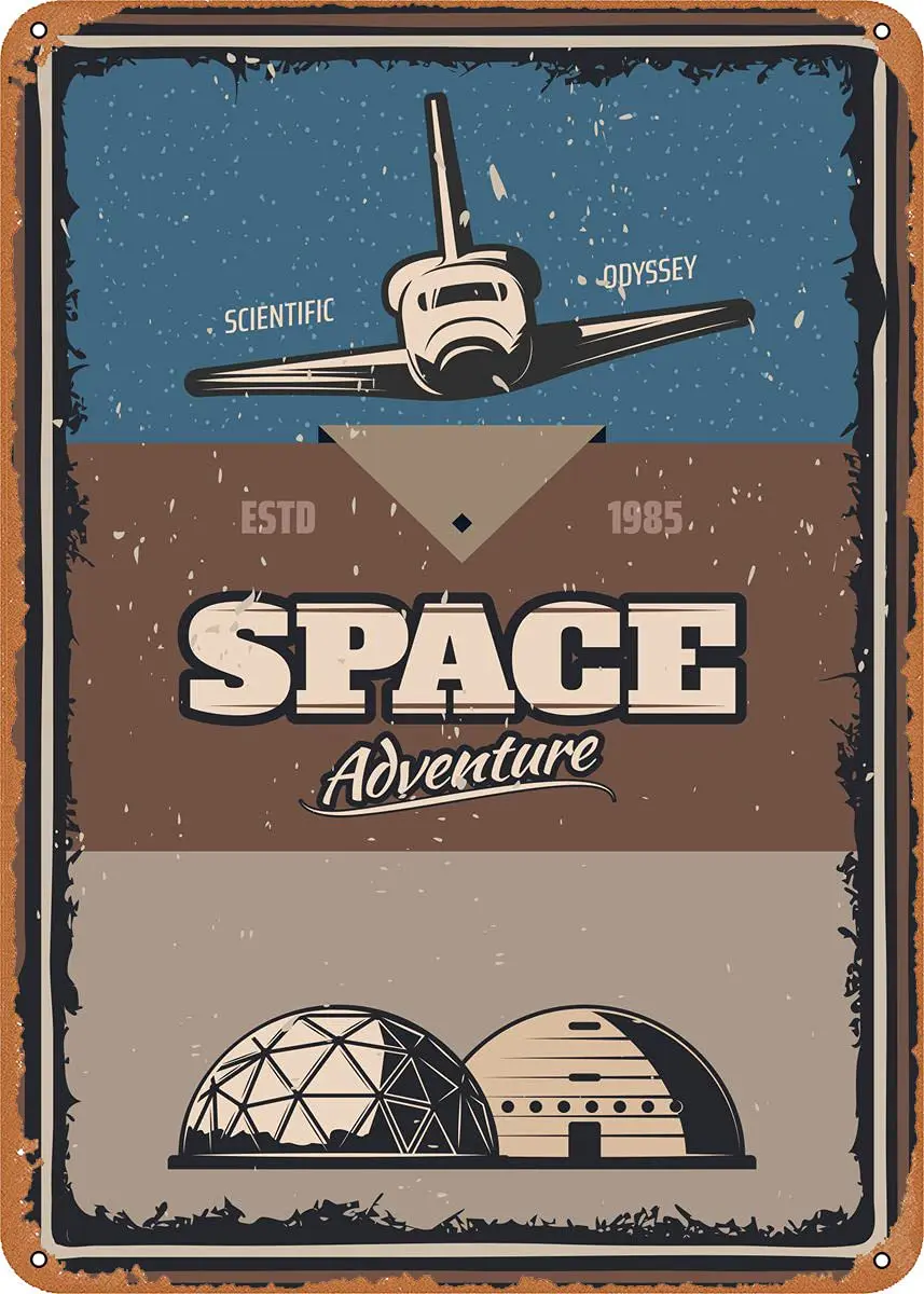 

Space Metal Tin Sign Retro Wall Decor Vintage Art Print Poste Great Gift for Space Fans 8 x 12 inch