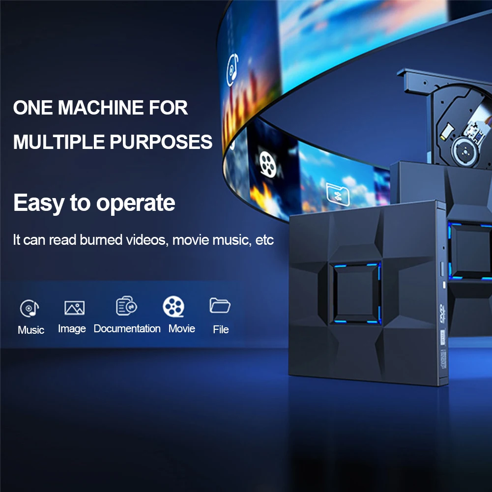 외장 CD/DVD 드라이브, USB 3.0 C 타입 DVD 드라이브 플레이어, DVD/CD-RW 광학 디스크 드라이브, 노트북 데스크탑용 휴대용 CD DVD 버너