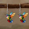 FTCY Acrylic Hummingbird Earrings For Women Retro Style Colorful Bird Drop Earrings Women's Jewelry Gifts 1