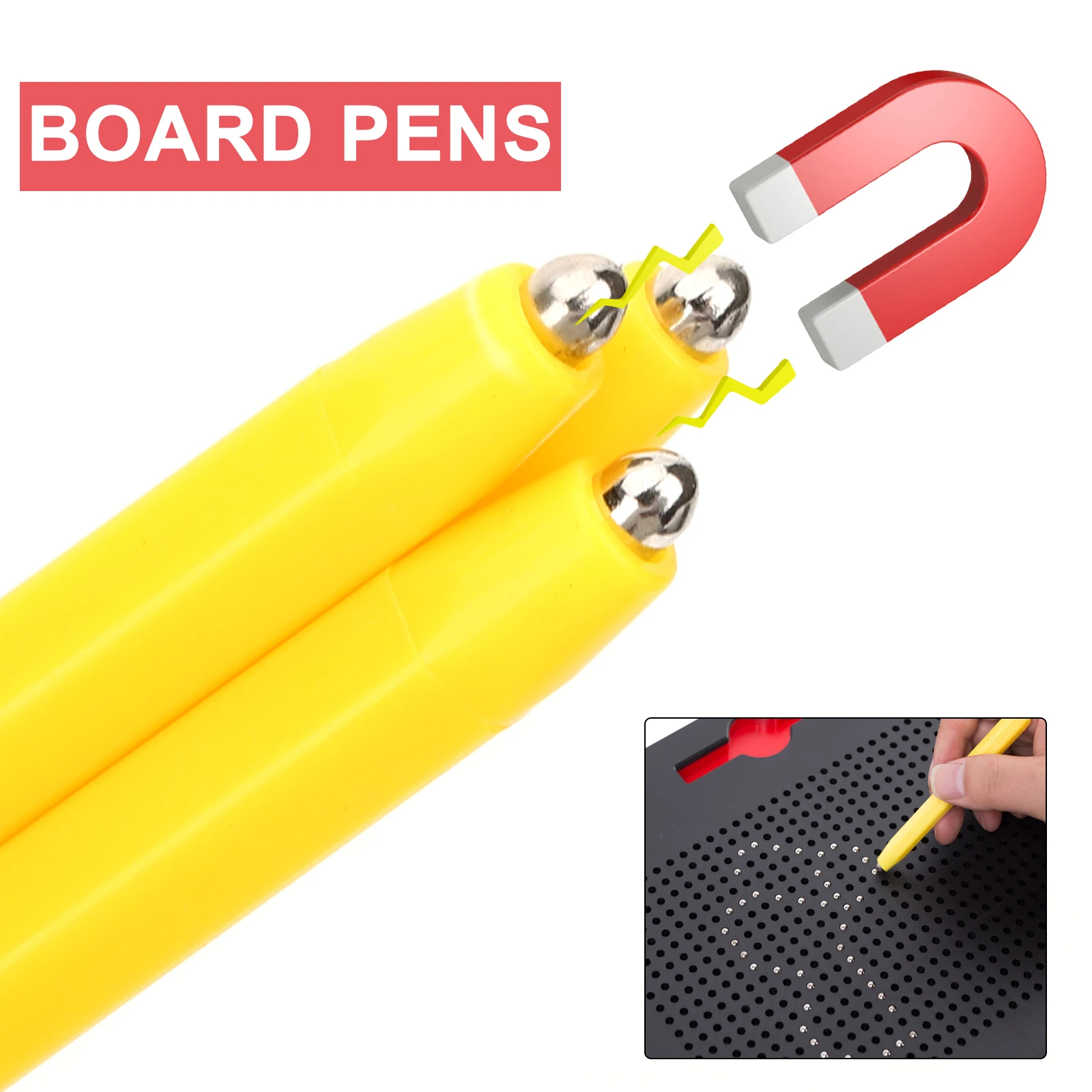 3pcs 자기 드로잉 보드 펜 스타일러스 드로잉 펜 낙서 자석 교체 펜 어린이 쓰기 보드 펜 교체 10cm