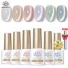 BORN PRETTY Glitter Shimmer Cat Magnetic Gel Nail Polish Set Moonlight Glass Cat Magnetic Gel Green Purple Pink Nude Silver Gel 1