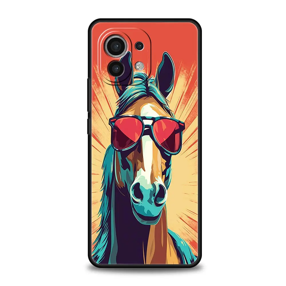 Soft Cover Phone Case with Galloping Horse Girl Artwork