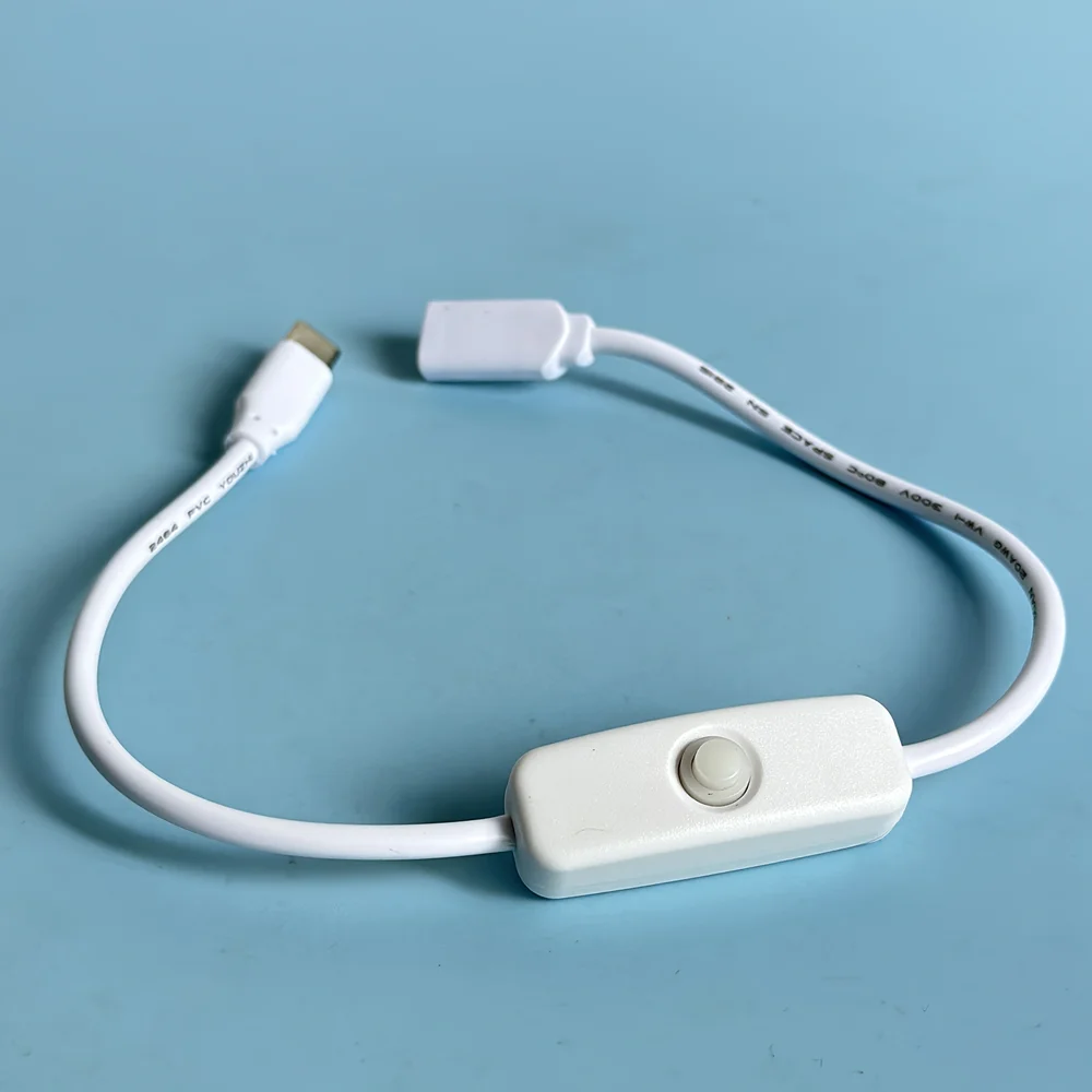 USB Type C Extension Cable with On/Off Switch Button USB-C Extension Cord 5V Universal Type-C