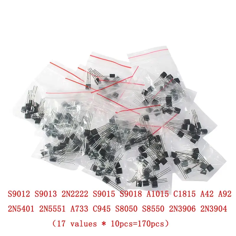 50-900PCS Transistors kit NPN PNP S8050 S8550 S9012 2N3904 2N3906 C1815 A1015 MJE13001 BC327 BC337 BC517 BC547 BC548 BC549 BC558 - Image 15