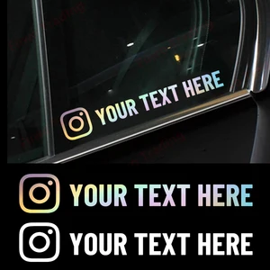 Наклейка на автомобиль с текстом и именем на заказ, виниловая наклейка на окно, дверь, мотоцикл, в стиле Instagram, Facebook, Twitter, YouTube, TIKTOK VK
