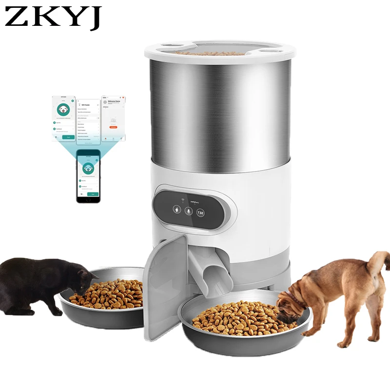 4.5l Wifi Automatic Pet Feeder Smart Cat And Dog Food Dispenser Feeding