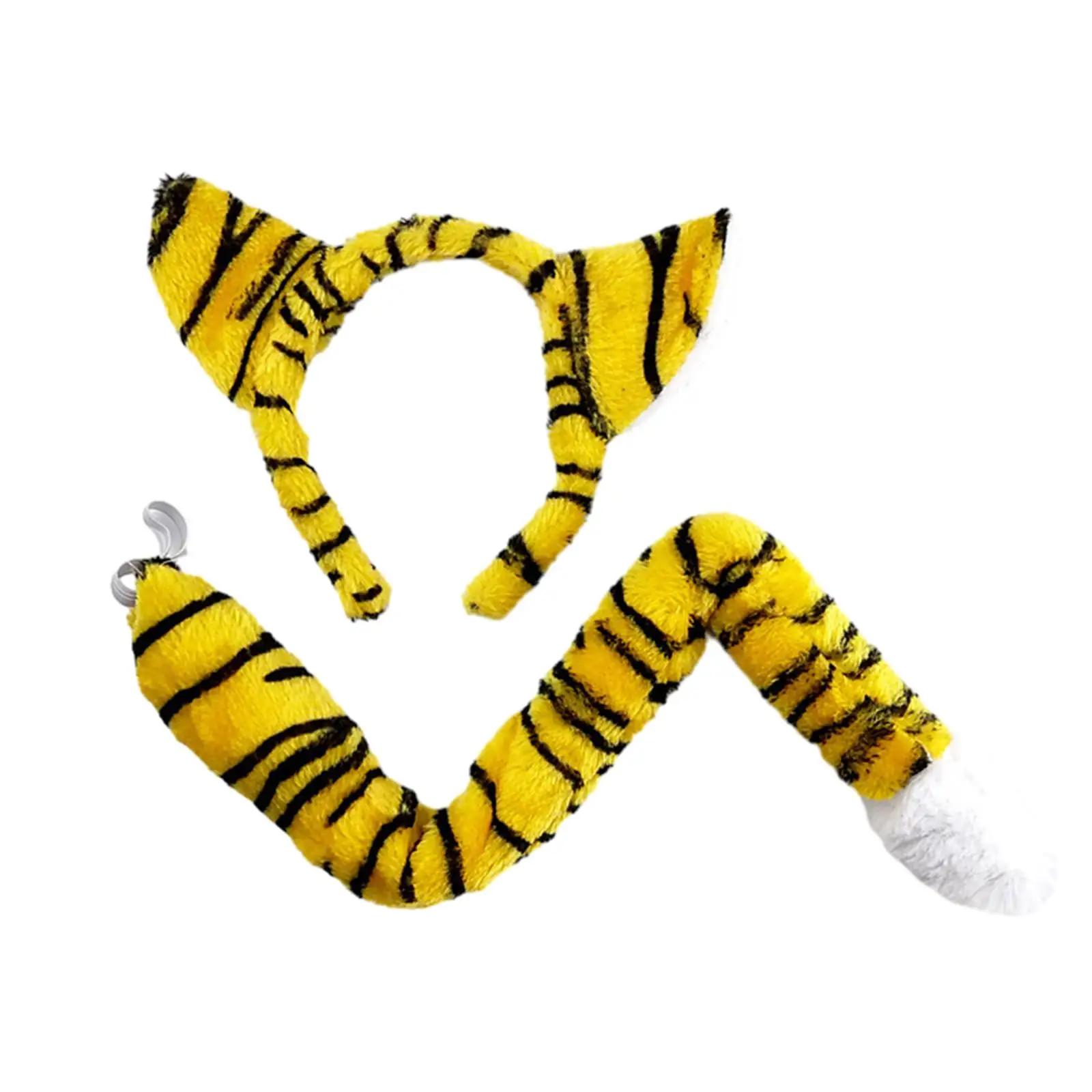 

Tiger Ears and Tail Set Ears Headband Headwear Fancy Dress Costume Set for Masquerade Carnival Party Birthday Stage Performance