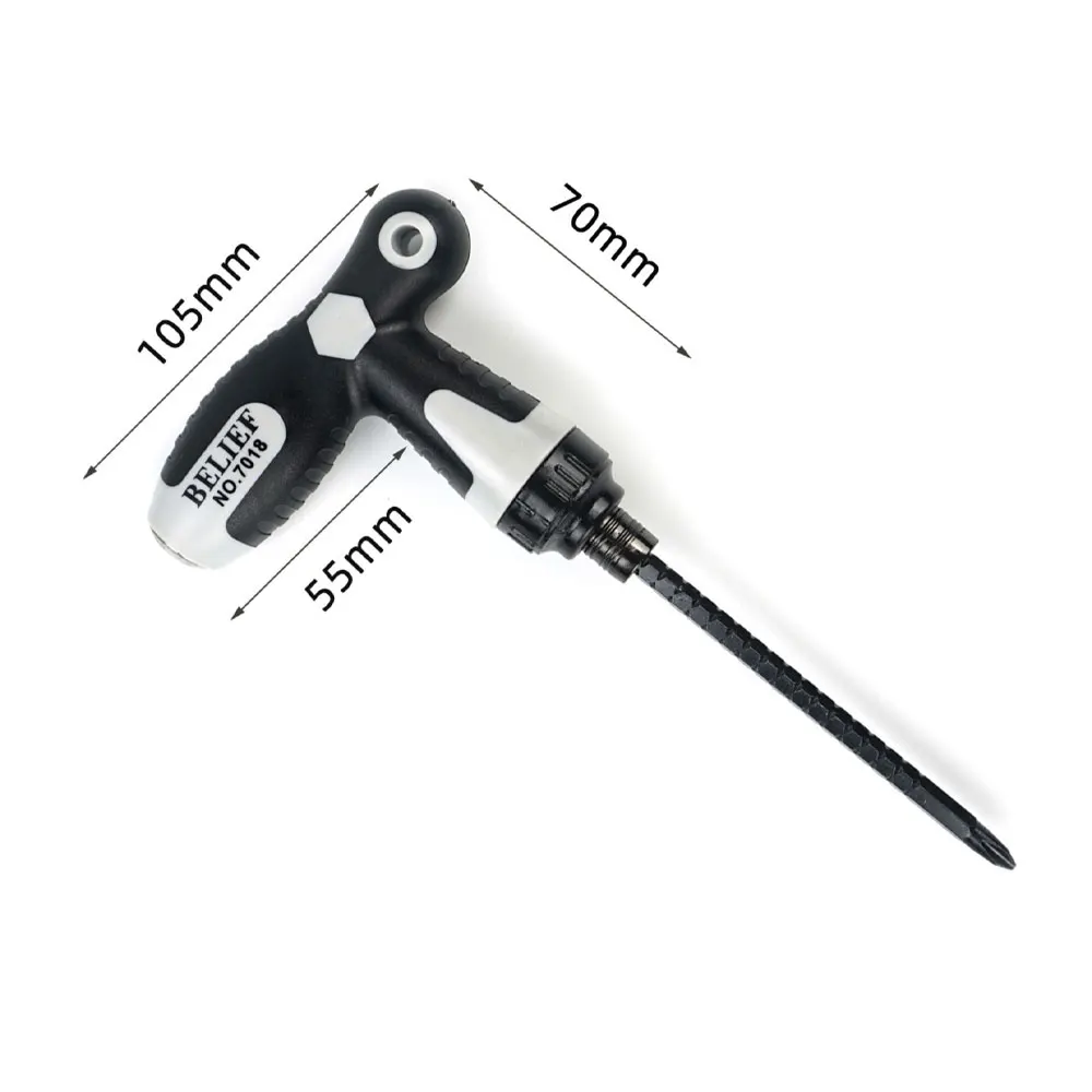 Binoax Ratchet Screwdriver Set Mini Cross Groove Drill Dual Purpose Small Slotted Telescopic Labor-Saving Screwdriver Hand Tool