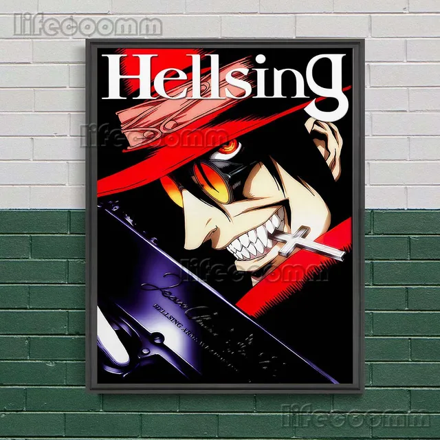 Anime Hellsing Home Decor Wall Scroll Poster Fabric Painting Alucard /  Seras Victoria /RUINS 22 x 16 Inches-04