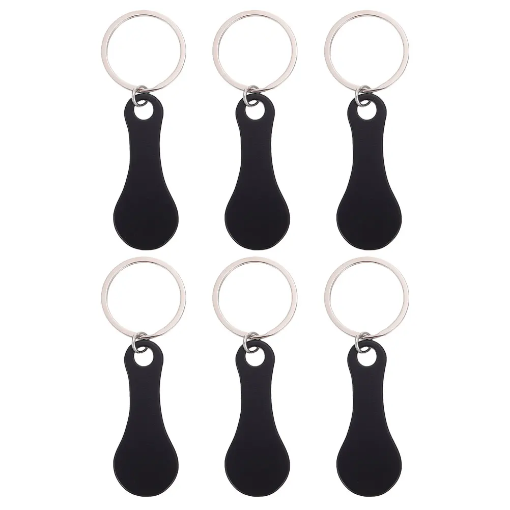 6pcs Portable Key Shopping Cart Trolley Tokens Metal Small Tokens Keychain Shopping Cart Token Pendant Trolley Tokens Solver 2