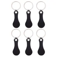 6pcs Portable Key Shopping Cart Trolley Tokens Metal Small Tokens Keychain Shopping Cart Token Pendant Trolley Tokens Solver 2