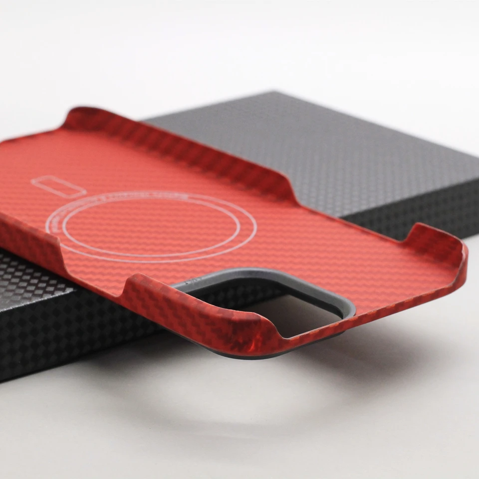 Amstar Magnetic Carbon Fiber Protective Case for iPhone 13 Pro Max Ultra-thin Aramid Fiber Magnetic Cover for iPhone 13 Mini
