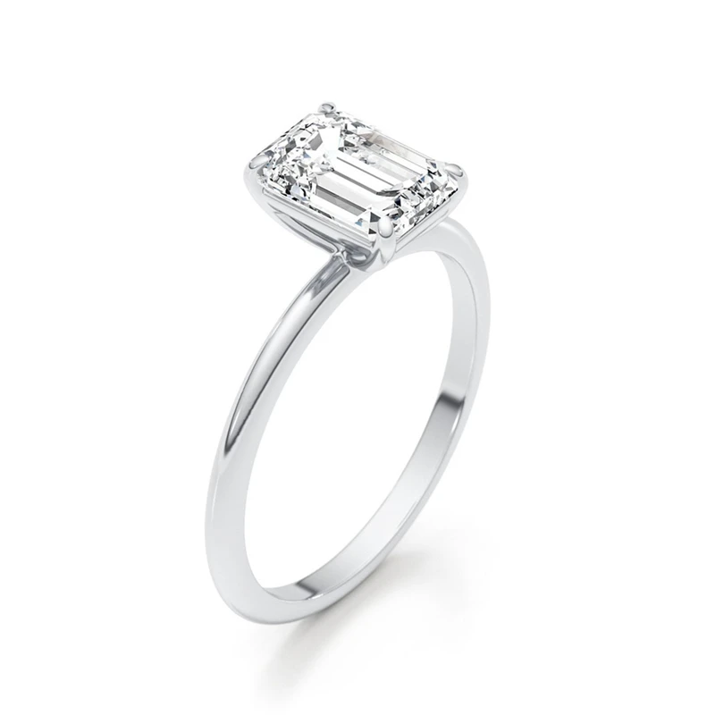 JY Jewelry 2.0CT Emerald Cut 8*6 Moissanite Ring Solitaire Vintage 14K Real Gold Jewelry Ring For Women Engagement Wedding Ring