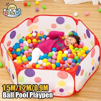 1.5M/1.2M/0.9M Box per bambini Infantile Piscina di palline per bambini con cestino Parco giochi Tenda Ocean Ball Pit Portatile Giocattoli per interni Ragazze