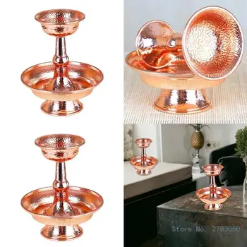 Rame buddista tibetano che offre sculture Intricate forniture buddismo templi tazza di culto per collezionisti culturali 1