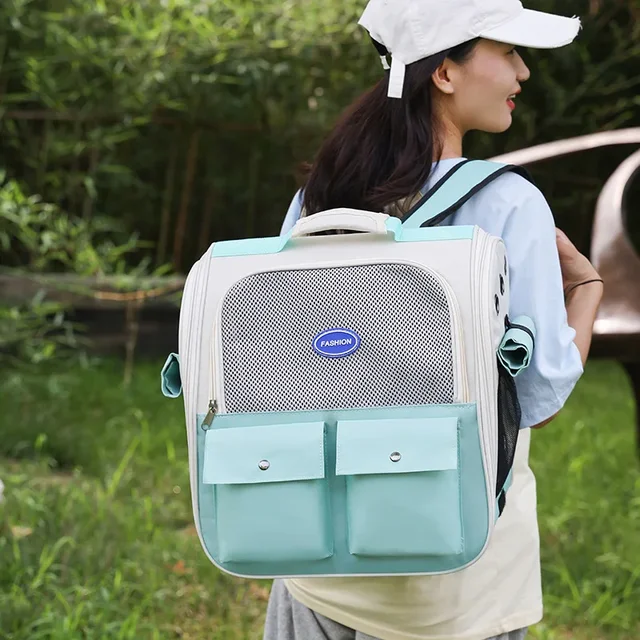 Large Capacity Cat Carrier Bag Portable Double Shoulder Breathable Cat Backpack for Outdoor Travel Pet Cage Spacecraft Cat Suppl 2